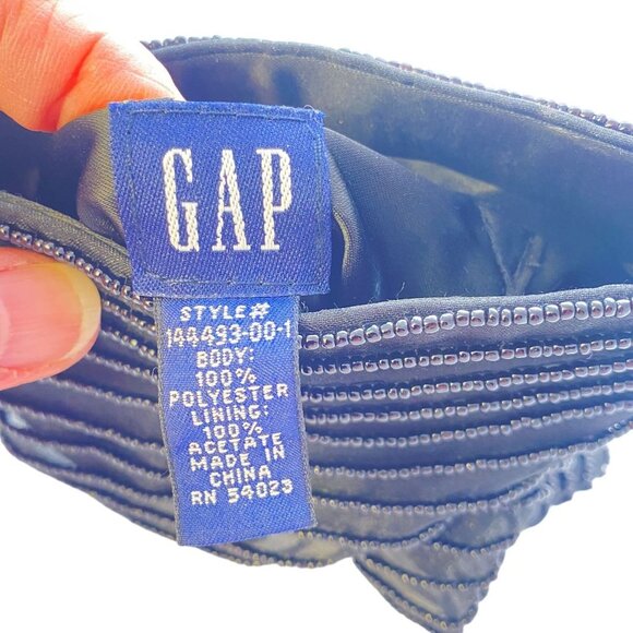 GAP Vintage Womens Black Beaded Mini Shoulder Bag With Snap Closure - Picture 2 of 7